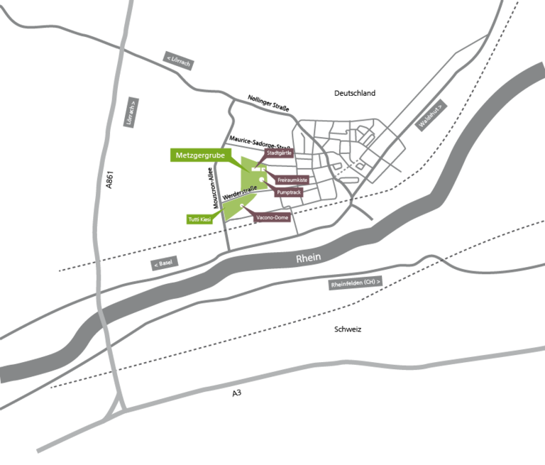 Lageplan des Stadtgärtles in der Karl-Metzgergrube