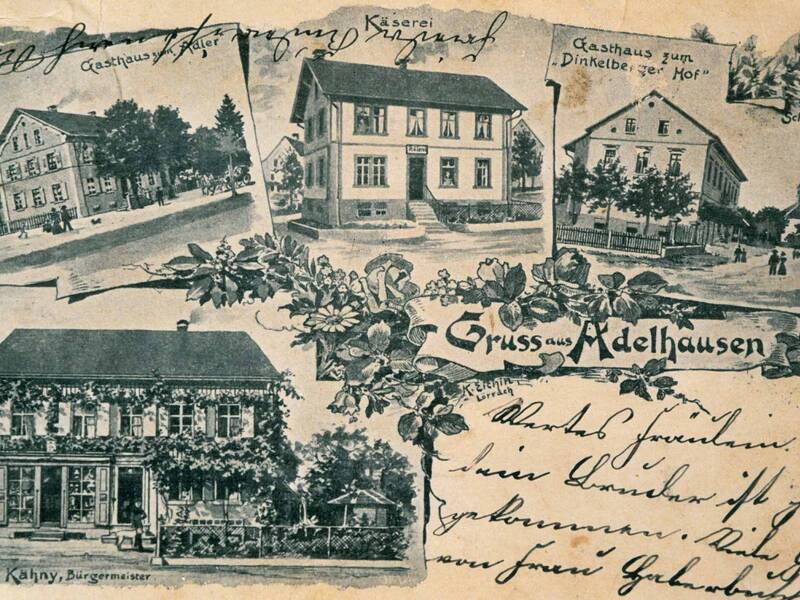 Historische Postkarte: Adelhausen um 1900