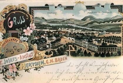 Historische Postkarte: Josefshaus Herten