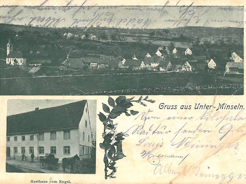 Historische Postkarte: Engel Minseln