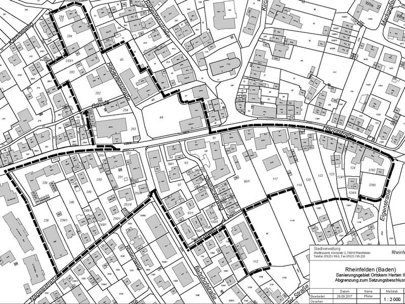 Lageplan des Sanierungsgebiets "Ortskern Herten II"