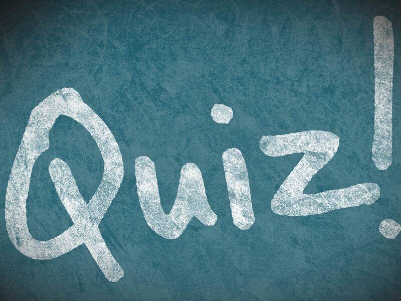 Ein Schriftzug "Quiz!"