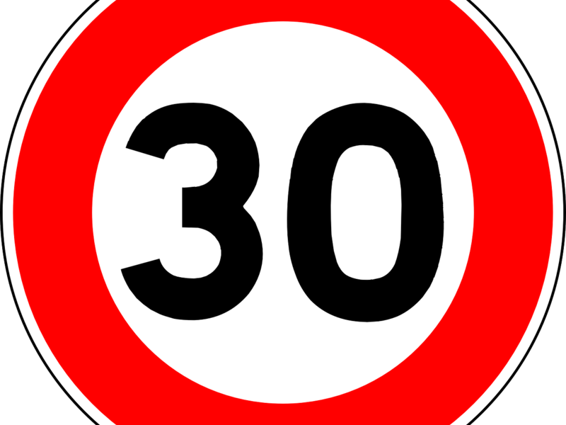 Straßenschild: Tempo 30