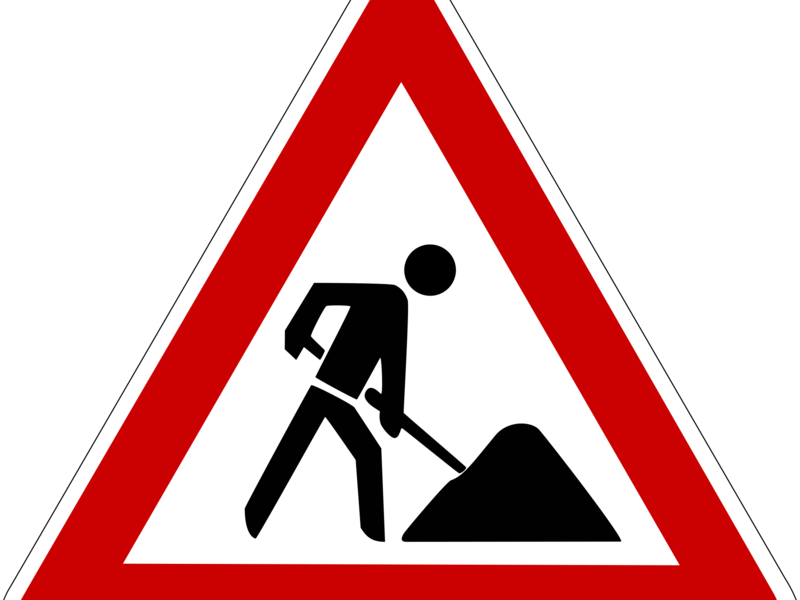 Straßenschild: Achtung Bauarbeiten
