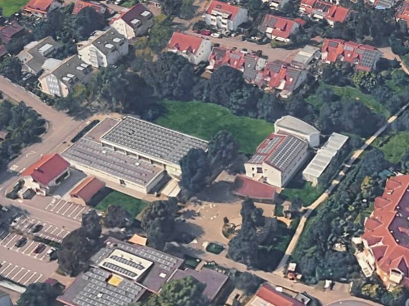 Luftbild Hebelschule Nollingen.